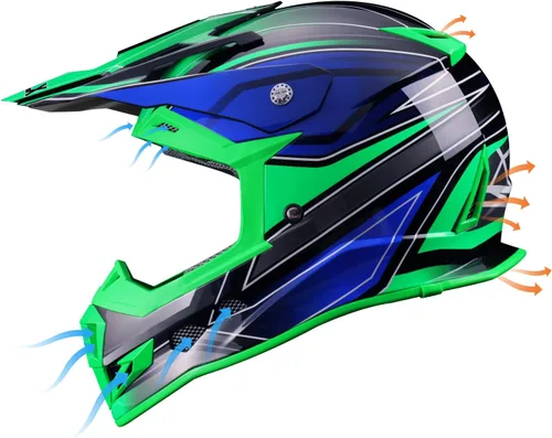 Miniatura 5 de GLX GX23 - Casco de cara completa para motocicleta todoterreno/motocross/ATV para hombres y mujeres, aprobado por el Departamento de Transporte