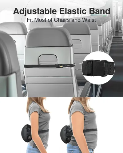 Miniatura 6 de Luxtude Almohada lumbar inflable para viajes en avión, almohada de apoyo lumbar para silla de oficina/coche, almohadas autoinflables de viaje