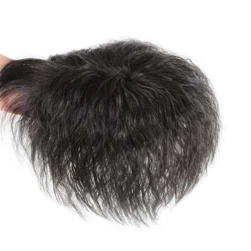 Miniatura 10 de RemeeHi Peluca de cabello humano rizado natural de repuesto esponjoso sin costuras con clip en la parte superior para mujeres, cabello fino, grande
