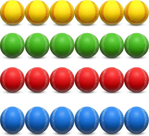 Miniatura 8 de Leyndo 24 pelotas de béisbol de espuma suave para batear, práctica, entrenamiento, pelotas de béisbol de espuma para jugadores, juego de bolas