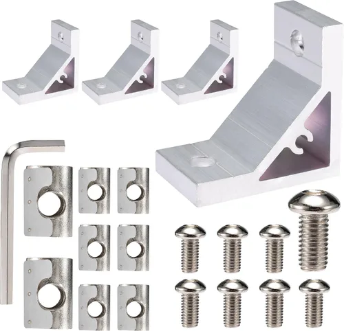 Miniatura 8 de BELLA BAYS 40Series 10Sets de conector interior negro en forma de L, conector de esquina oculta, accesorios de extrusión de aluminio 4040