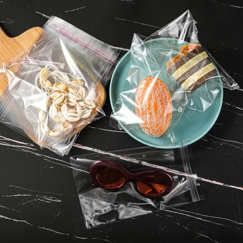 Miniatura 6 de Geyoga 240 bolsas de celofán de plástico transparente de 4 tamaños, resellables, autoadhesivas, para galletas de caramelo, envoltura decorativa