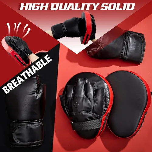 Miniatura 4 de Foilswirl Juego de 2 pares de guantes de boxeo 4 en 1 de 8 onzas y 4 guantes de boxeo para niños, hombres y mujeres, guantes de boxeo, juego