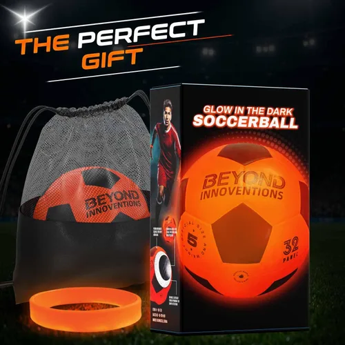Miniatura 6 de Balón de fútbol iluminado, regalos de fútbol para niños y niñas de 8 a 15 años de edad, que brilla en la oscuridad, talla 5 Ideas geniales