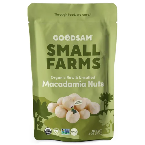 GoodSAM Nueces de Macadamia Orgánicas Crudas Sin Sal – Nueces Enteras Sin Sal – Sabor Mantecoso Cremoso – Cultivadas de Manera Sostenible en Granjas