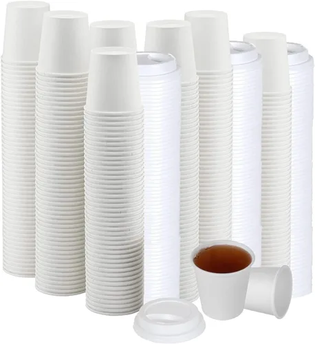 Miniatura 29 de Tapas de taza de café, tapa de cúpula para tazas de 10/24 onzas, vasos de papel, color negro, 50 unidades [no incluye tazas]