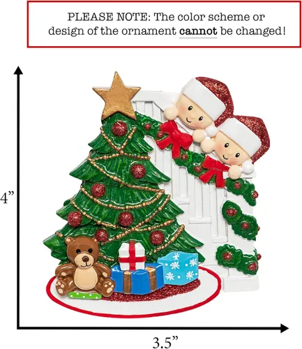 Miniatura 2 de Adorno de Navidad personalizado para parejas que se asoman 2026 Nuestro primer recuerdo de Navidad juntos - Regalo de amor para citas Familia