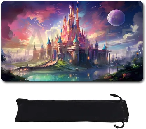 Miniatura 8 de Alfombrillas de juego compatibles con Lorcana tamaño 24 x 14 pulgadas, tapete de juego TCG de goma antideslizante con Zones y bolsa