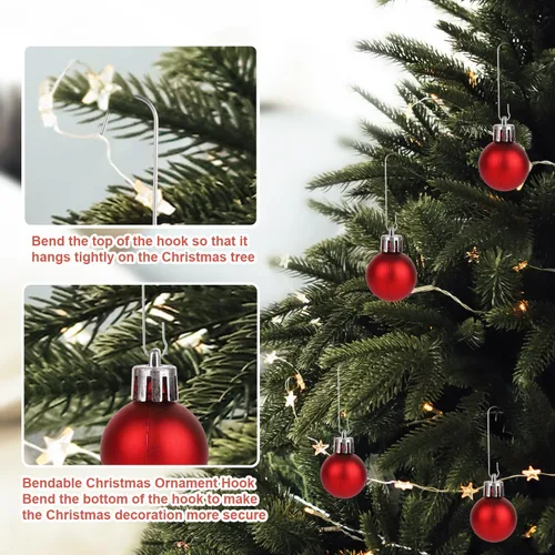 Miniatura 3 de SAVITA 200 ganchos para adornos de Navidad, 2.4 x 0.5 pulgadas, ganchos para adornos de árbol de Navidad en forma de C con caja de almacenamiento