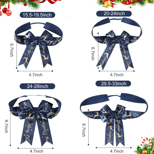 Miniatura 2 de 12 lazos elásticos de Navidad con lazos, lazos de regalo elásticos ajustables, lazos de cinta de grogrén rojo de Navidad para cajas de regalo