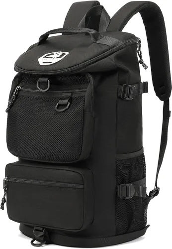 Kalesi Bolsa de lona para gimnasio, 4 vías, impermeable, con compartimento para zapatos, para viajes, deporte, senderismo, laptop, Negro, X-Grande,