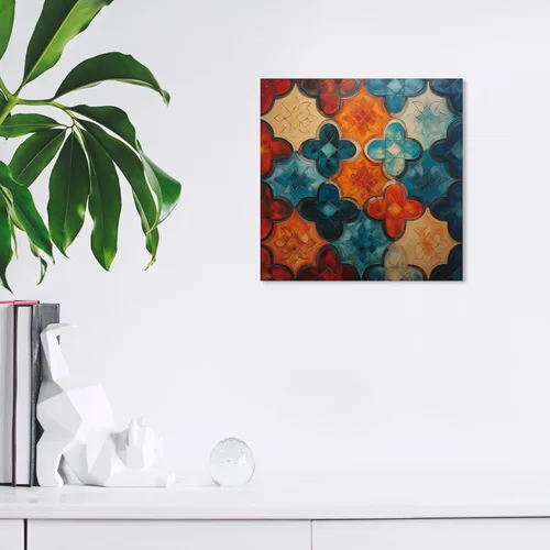 Miniatura 4 de Wynwood Studio Lienzo abstracto y contemporáneo envuelto – Quadro di Mosaico I, arte de pared para sala de estar, dormitorio y baño, 30 x 30