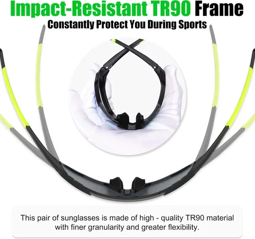 Miniatura 5 de X-TIGER Gafas de sol polarizadas para deportes con 5 lentes intercambiables, gafas de ciclismo para hombres y mujeres, para béisbol, correr, pesca