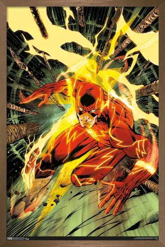 Miniatura 15 de Trends International DC Comics - Póster de pared de The Flash - Spears, 14.725 x 22.375 pulgadas, versión enmarcada de madera de granero