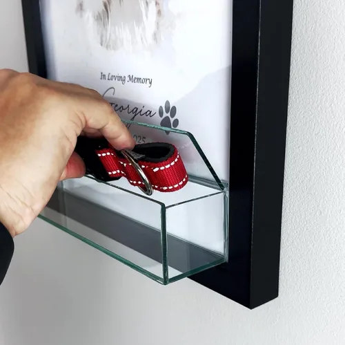 Miniatura 4 de Perfect Cases Marco conmemorativo para mascotas con pantalla de collar e impresión fotográfica de 8 x 10 pulgadas y grabado personalizado..
