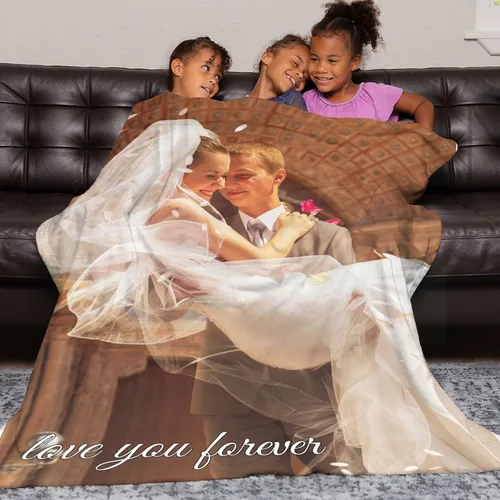 Miniatura 4 de Manta de fotos personalizada para bodas, parejas, fotos para familiares, amigos, regalos personalizados de Navidad y cumpleaños, fabricada