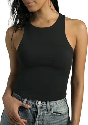 Colorfulkoala - Camisetas sin mangas de verano para mujer, contorno corporal, sin mangas, con doble forro, para yoga