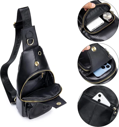 Miniatura 149 de LUKZIJAES Bolso bandolera de cuero genuino para hombre