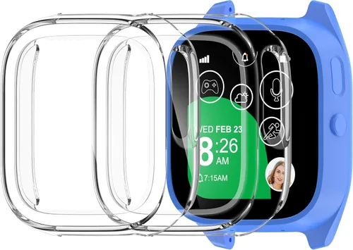 Miniatura 11 de Paquete de 2 fundas protectoras para Verizon Gizmo Watch 3, protector de pantalla de policarbonato duro, protector de pantalla de vidrio templado