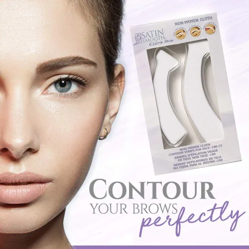 Miniatura 2 de Satin Smooth EZ Grip - Tiras de cera para cejas, tiras de cera no tejidas para cejas, labio superior y cejas, depilación facial para mujeres, 100 EZ