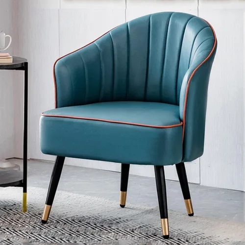 Miniatura 11 de YCKEGEW Sillón para sala de estar, silla moderna de club, silla de cuero, taburete tapizado, silla individual para sala de estar, dormitorio, Verde