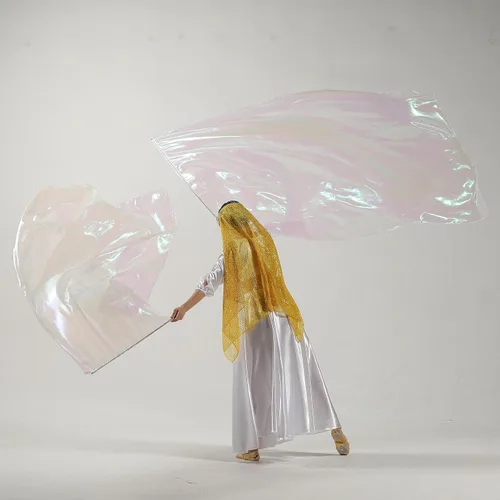 Miniatura 6 de MUNAFIE Banderas de adoración para danza, alabanza, banderas de iglesia para adoración, Banderas de Danza transparentes
