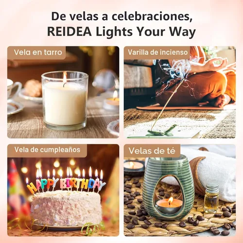 Miniatura 5 de REIDEA Encendedor de vela electrónico de arco resistente al viento, recargable por USB, sin llama, con botón de seguridad para el hogar, S4