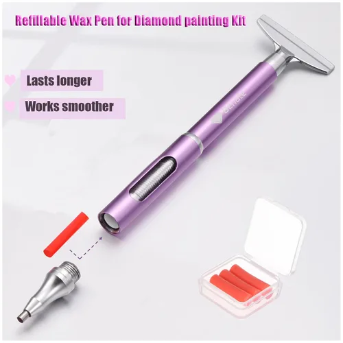 Miniatura 3 de benote Diamond Art Painting Pen Refillable Wax Pen for Diamond Art Kit Accessories Self-Stick Drill Pens with Metal Correction Plate for 5D Craft