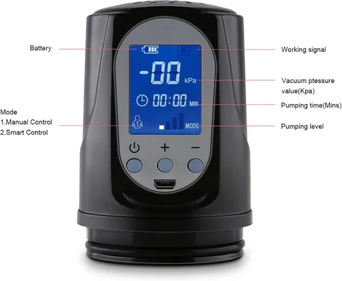 Miniatura 8 de Bomba de crecimiento para masturbador masculino con succión LCD, bomba de pene para hombres, bomba de pene automática al vacío, recargable, más