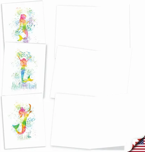 Miniatura 2 de The Best Card Company Juego de caja de tarjetas de felicitación en blanco de acuarela surtidas - Incluye 10 tarjetas + sobres, 10 diseños únicos