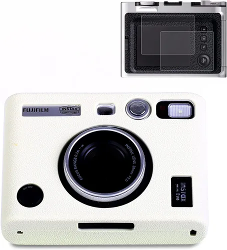 Miniatura 8 de Pocoukate Funda protectora para Instax Mini EVO, funda de silicona suave con protector de pantalla para cámara instantánea Fujifilm Instax Mini EVO