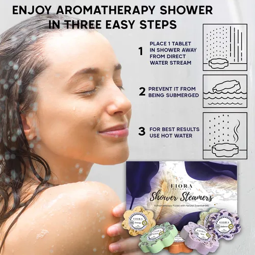 Miniatura 3 de Fiora Naturals - Juego de 6 bombas de ducha con aceites esenciales para aliviar el estrés, ducha de hidromasaje, bomba de baño para ducha, regalo