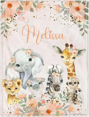 Manta de Bebé Personalizada para Niñas, Manta de Bebé Personalizada con Nombre, Mantas Suaves y Acogedoras Personalizadas con Nombre para Niños,