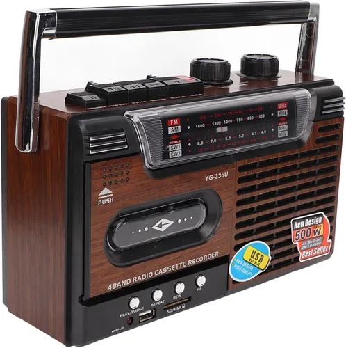 Grabador de reproductor de casete de cinta, estilo clásico de los años 80 portátil Boombox SW1 SW2 AM Radio FM, altavoz estéreo sin ruido estéreo