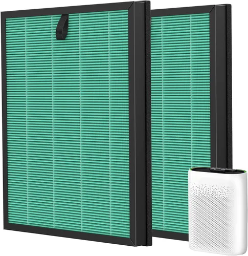 Paquete de 2 filtros de aire MK-D05 de repuesto para purificadores de aire A-EVE MK-D05, filtro HEPA 4 en 1, versión de caspa de mascotas, verde