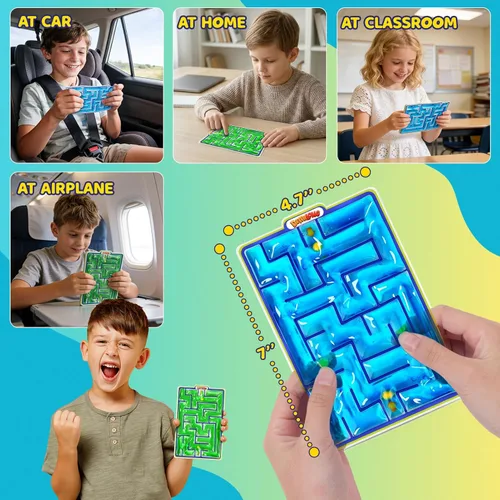 Miniatura 4 de Demilong Juguetes Sensoriales Fidget Marble Maze – Artículos Sensoriales Rellenos de Gel para Niños y Adolescentes con Autismo Juguetes Táctiles