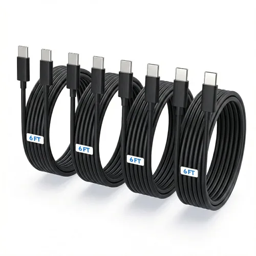 Miniatura 9 de Paquete de 4 [6 pies, 6 pies, 10 pies, 10 pies] Cable de carga rápida USB C a USB C de 60 W, para cable de carga de iPhone, cable de carga tipo C a