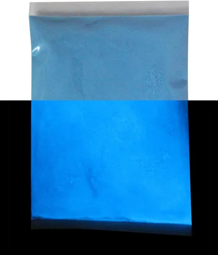 Miniatura 20 de Polvo de pigmento fluorescente de aluminio de estroncio invisible neutro que brilla en la oscuridad, luz negra UV libre de polvo