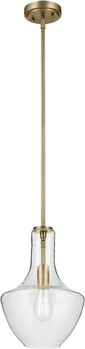 Miniatura 12 de Kichler Everly Colgante de 1 Luz en Acabado Negro Rico, para Sala de Estar, Comedor y Cocina, 100 Vatios, (15.25" A x 10.5" Diá), 42141BK