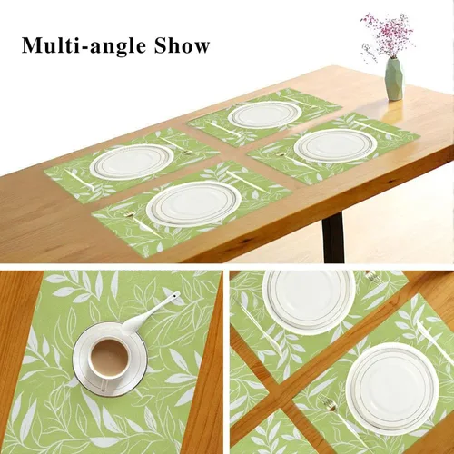Miniatura 6 de Juego de manteles individuales personalizados para mesa de comedor de arpillera para niños, manteles individuales lavables 6 12 x 18 manteles