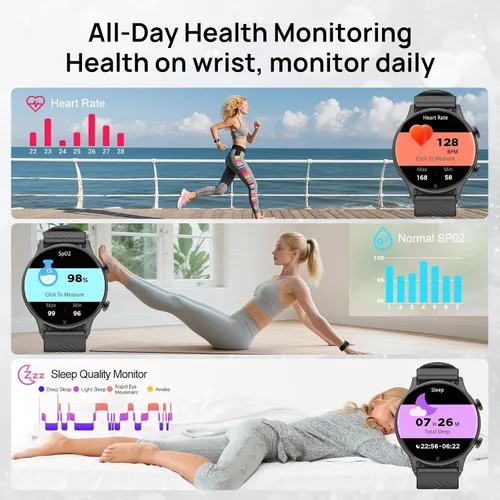 Miniatura 3 de Relojes inteligentes para mujer, reloj inteligente deportivo para responderhacer llamadas, IP68 rastreadores de fitness con frecuencia cardíaca