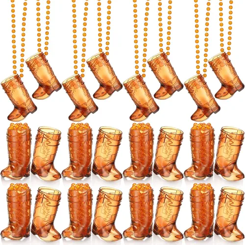 Miniatura 11 de Sieral 12 piezas de vasos de chupito de bota en collar con cuentas, vaso de chupito de vaquera de plástico, collar de vaso de chupito para novia