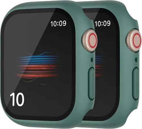 Miniatura 11 de Paquete de 2 fundas rígidas de 1.496 pulgadas para Apple Watch Series 3, 2, 1, 1.496 pulgadas, protector de pantalla de vidrio templado, cobertura