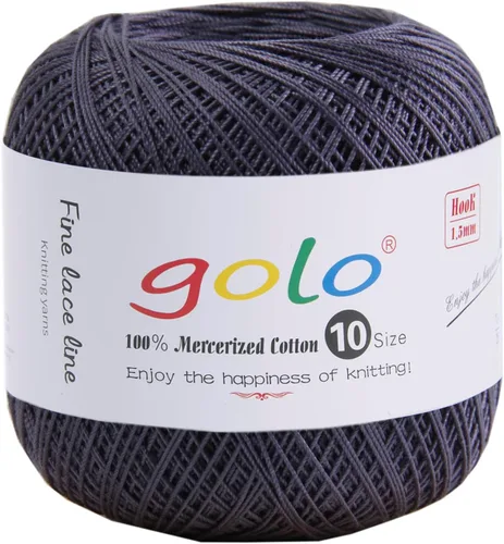 Miniatura 16 de Golo - Bolas de hilo para crochet de algodón tamaño 10, color algodón para crochet D-Fresa D078-fresa
