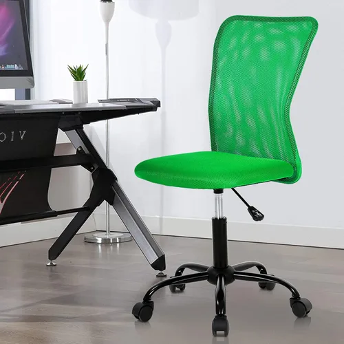 Miniatura 10 de Silla de oficina ergonómica para computadora con lumbar ajustable, silla de escritorio sin brazos, giratoria de malla giratoria con respaldo medio