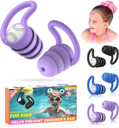 Miniatura 13 de Tapones para los oídos de natación impermeables, 1 par de tapones de silicona para los oídos para adultos y niños, tapones para los oídos