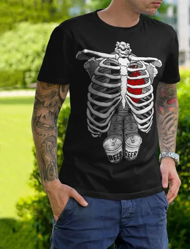 Miniatura 3 de Camisa de esqueleto para hombre, disfraz de caja torácica para adultos, divertidas camisas de Halloween para hombres