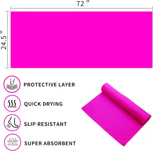 Miniatura 6 de MIAOMIAO Juego de toallas antideslizantes para yoga caliente, microfibra súper absorbente, 24.5 x 72 pulgadas, diseño antideslizante, sin lesiones