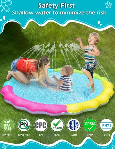Miniatura 3 de Jasonwell - Alfombrilla Rociadora para Niños, Alfombra de Juego para Salpicar al Aire Libre, Juguetes de Agua Inflables, Alfombrilla de Salpicaduras