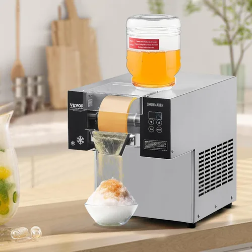 Miniatura 8 de VEVOR Máquina Comercial de Hielo en Copos, 176.4LBS/24H Fabricadora de Hielo en Copos, Máquina Raspadora de Hielo de Acero Inoxidable, Fabricadora